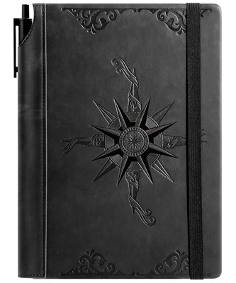 CAGIE Compass Leather Notebook Journal for Men, 100 GSM 288 Pages Lined Journ...-image