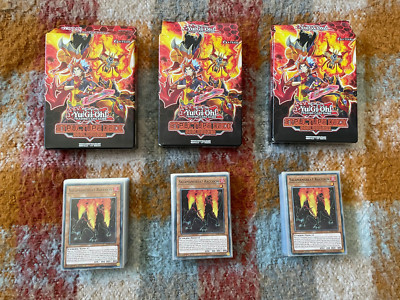 Yu-Gi-Oh! Soulburner Structure Deck (SDSB) 1st Edition x3 + Bonus Red Sleeves-image