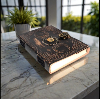 Handcrafted Unique Journal Vintage Leather Blank Diary Bound Antique Paper TK13-image