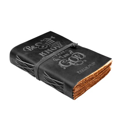 Prayer Journal Psalm 46:10 Embossed Journal - 8x6 Inch Leather Bound Bible St...-image