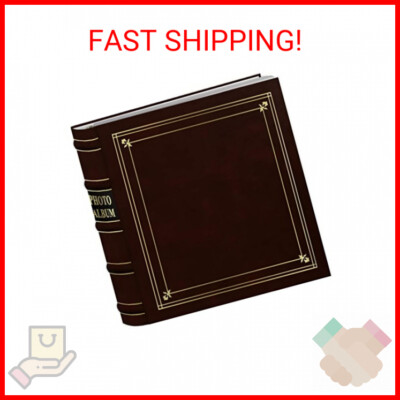 Pioneer Photo Albums 200-Pocket Ring Bound Burgundy Bonded Leather with Gold Acc-image