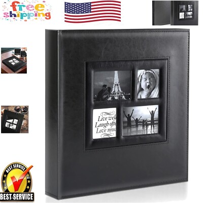 Stylish Leather Photo Album - Holds 500 Horizontal & Vertical Wedding Pictures-image