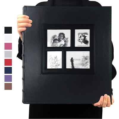 RECUTMS Photo Album 4x6 600 Photos Black Pages Large Capacity Leather Cover W...-image