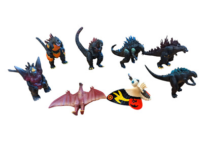 Set of 8 Godzilla Mothra Rodan Minifigure Toys 3''-image