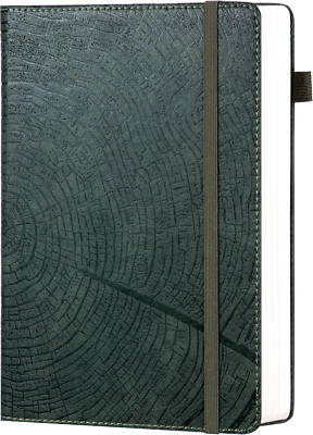 Lined Journal for Men, Tree Growth Ring Leather Bound Journal Notebook 256 Pages-image