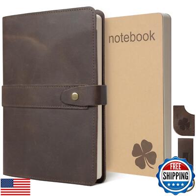 Le Vent Refillable Genuine Leather Journal, Writing Notebook, 2 Bound Noteboo-image