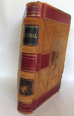 Vtg Antique 600 Page Leather Suede Cover Journal Ledger 1917-1919 Handwritten-image