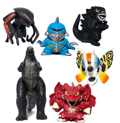 6 Chibi Godzilla Toys Set Movable Joint Birthday Kids Gift 2021 Action Figures -image