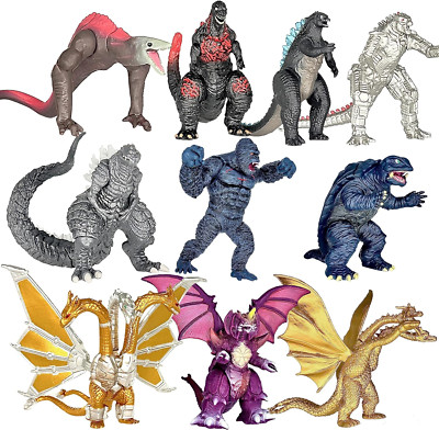 Set of 10 Godzilla Vs Kong Dinosaur Dragon Toys Movable Joint Action Figures, Ki-image