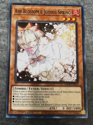 Ash Blossom & Joyous Spring SDCB-EN014! Yugioh 1st Edition! LP/NM! Rare! -image