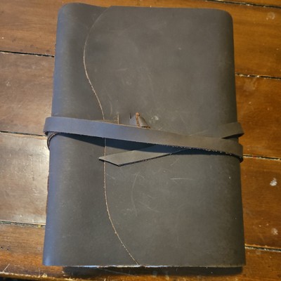 Leather bound Journal - Handmade Antique Deckle Edge Paper - Book of Shadows-image