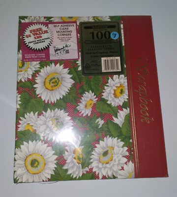 Deluxe Craft Post Bound 100 Mounting Pgs Scrapbook Leatherette Fabric Floral Vtg-image