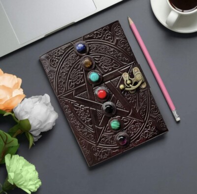 Vintage leather Bound Journal Antique Handmade Notebook/Diary/Sketchbook exotic-image