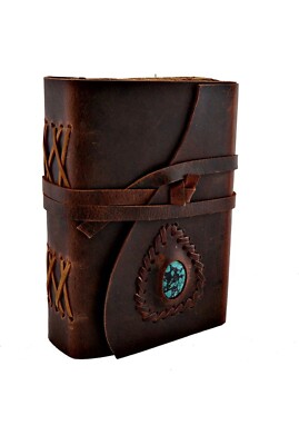 Vintage Leather bound Journal Antique Handmade Paper Notebook Diary Sketchbook-image