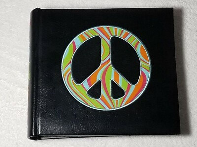 PEACE Logo Sign Embroidery Leather Faux 4