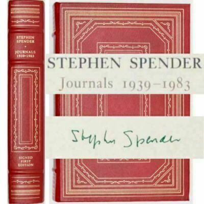 Signed Stephen Spender 1st Edition/1st Printing LEATHER Journals 1939-1983 Poet-image