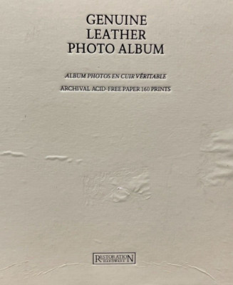 Restoration Hardware Leather Bound Photo Album Archival Acid Free 160 4x6 Photos-image