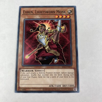 Yugioh Ehren, Lightsworn Monk Sdli-en011 Realm Of Light Reprint Common-image