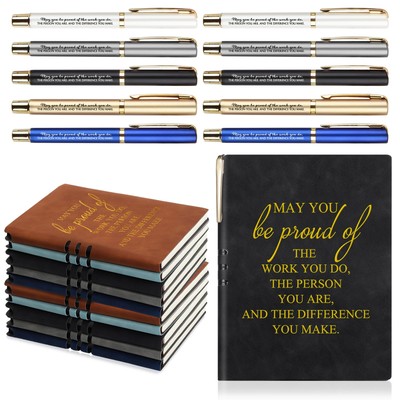 20 Pcs Employees Appreciation Gifts Inspirational A5 Leather Journal Notebook...-image