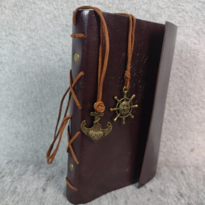 Brown Leather Bound Nautical Themed Journal 7