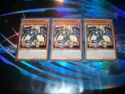 3x Red-Eyes Darkness Metal Dragon 1st Edition Common SDAZ-EN007 Yu-Gi-Oh!-image