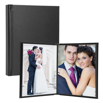 8 X 10 Black Leather Self-stick Photo Album-image