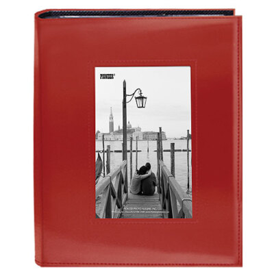 Pioneer FRM-246 Sewn Photo Album w/Frame Cutout Red (Same Shipping Any Qty)-image