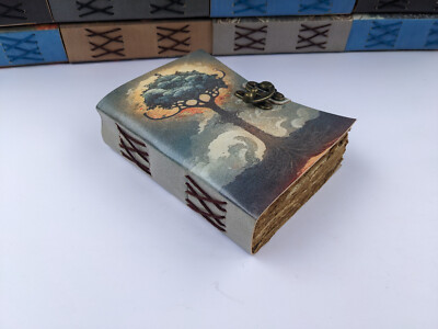 Vintage Leather bound Journal Antique Handmade Paper Notebook Diary Sketchbook-image