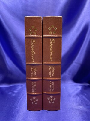 Eisenhower Stephen Ambrose Volume I and 11 Easton Press Leather HC Book Set-image