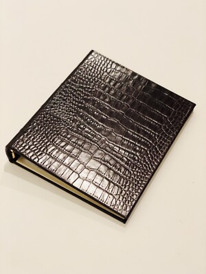 Barneys New York Croc-Embossed Leather-Bound Medium Photo Album - Brown-image