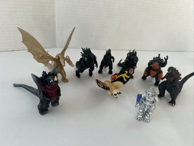 Lot of 8 Godzilla Vinyl Action Figures Bandai + 3 Headed Figure-image