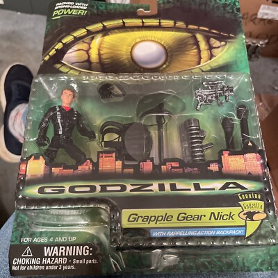 Godzilla Grapple Gear Nick Action Figure Vintage 1998 Trendmasters New Sealed -image