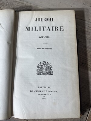 Antique Journal Militare Officiel Military Journal 1864 French Leather bound-image