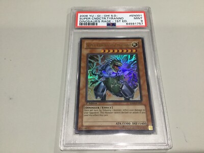 2006 YU-GI-Oh! St Deck: Dinosaur's Rage EN001 Super CNDCTR Tyranno 1st ED PSA 9-image