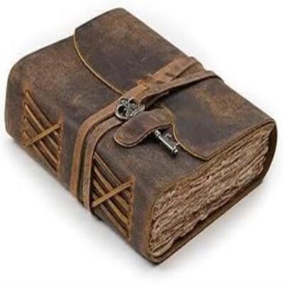 Leather VILLAGE Vintage Journal 200 Paper Edge Handmade Women Men Shadow Book-image