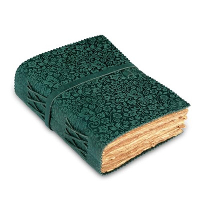 LEATHER VILLAGE Leather Bound Floral Embossed Journal for Women Men - 200 Pages-image