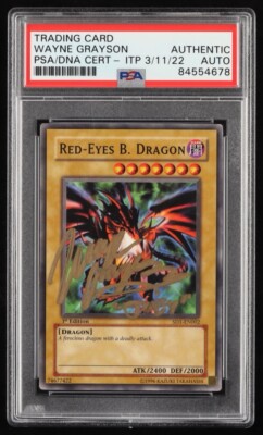 Wayne Grayson Joey Wheeler Signed Red-Eyes B. Dragon Yu-Gi-Oh Structure Deck PSA-image