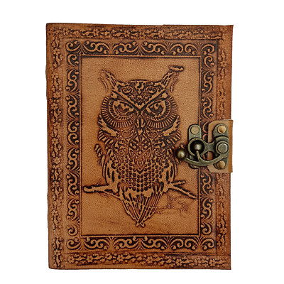 Vintage Leather bound Journal Antique Handmade Paper Notebook Diary Sketchbook-image