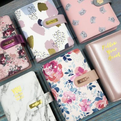 Leather Cover Binder Spiral Notebooks and Journal A6 Personal Planner Organizer -image