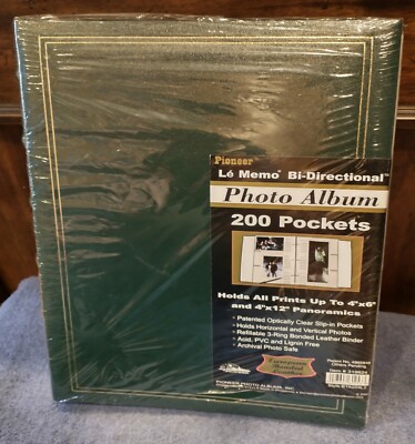 Pioneer Bi-directional Photo Album 200 Pockets Holds 4x6 4x12 panoramics-image