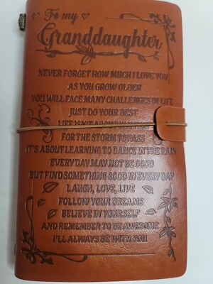 Leather Journal Notebook Book Cover Etched 