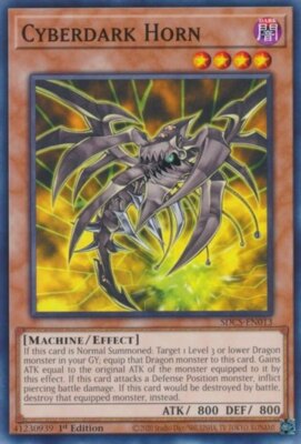 Yugioh! Cyberdark Horn - SDCS-EN013 - Common - 1st Edition Near Mint, English-image