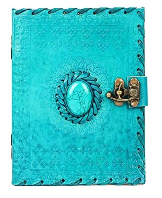 Leather Journal Travel Notebook Diary with Lock for Writing Gift for Men Women-image