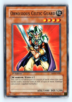Yu-Gi-Uh Obnoxious Celtic Guard #SD5-EN007 1st Ed Structure Deck: Warrior's LP-image