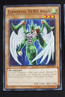 Yugioh Elemental HERO Avian SDHS-EN006 Common 1st Edition-image