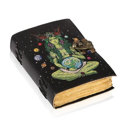  Book of Spells Mother Of Earth Leather Bound Journal Deckle Edge Paper Tree -image