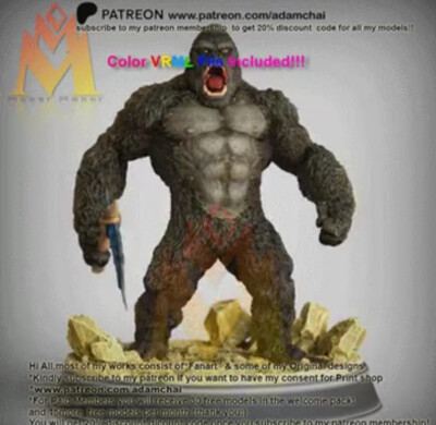 King Kong Monsterverse Godzilla Vs Kong 3D Figure Painted or Unpainted-image