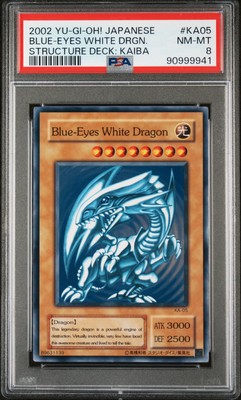 2002 YU-GI-OH! JPN STRUCTURE DECK: KAIBA #KA05 BLUE-EYES WHITE DRAGON PSA 8-image
