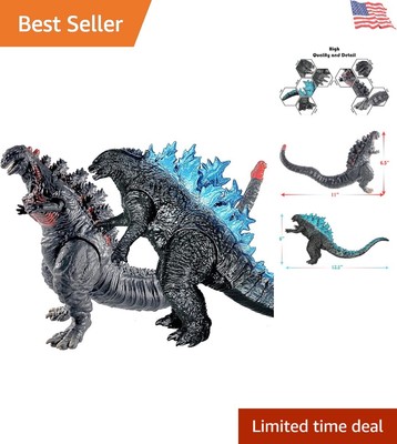 Set of 2 Godzilla Shin & 2021 Action Figures Movable Joints Vinyl Toys-image