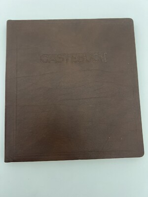 Leather Guest Book Airbnb Vacation Rental German Brown Hardcover-image